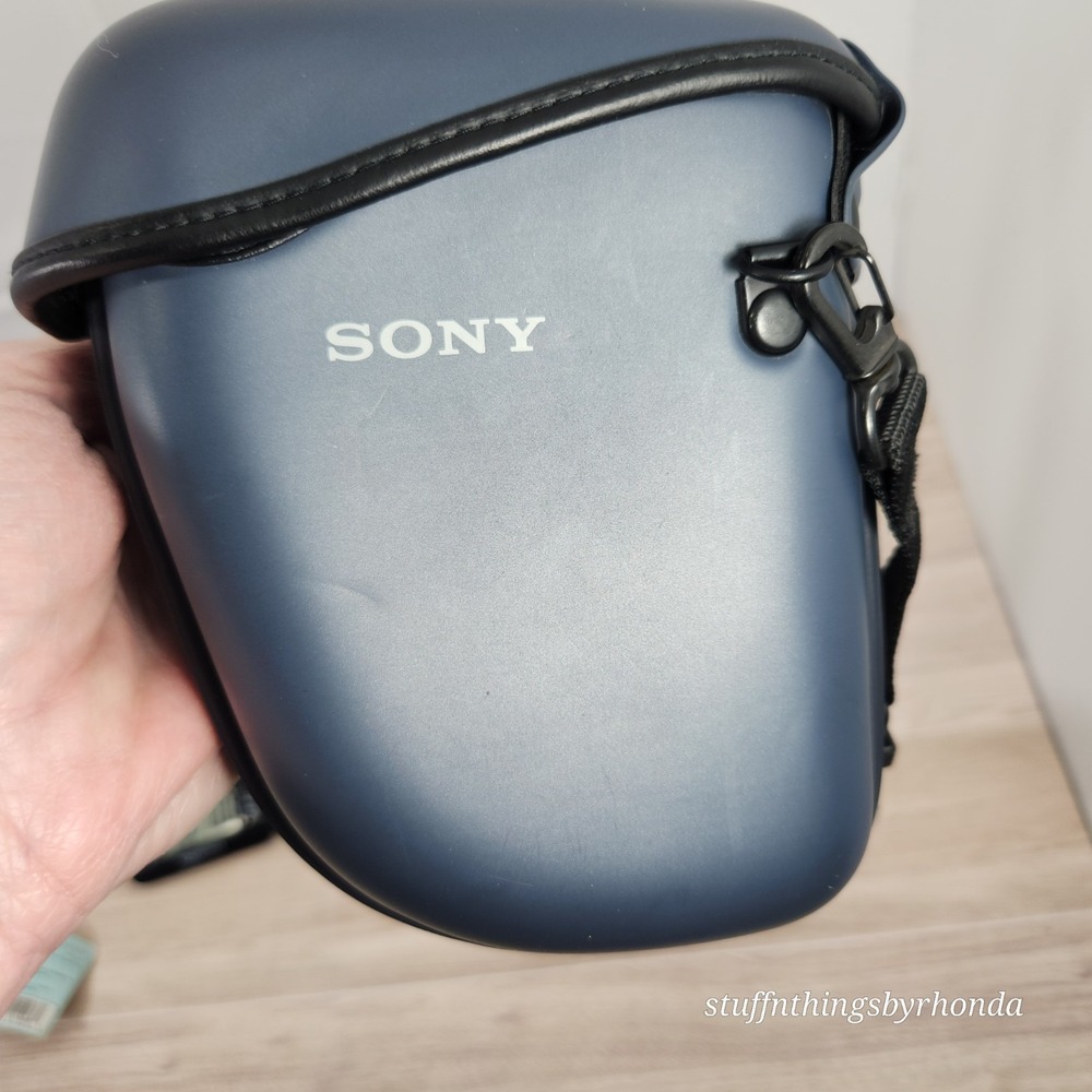 Sony LCM-F505 Semi-Soft Camera Carrying Case W/ Lanyard ~ Navy Blue ~ No Camera - Picture 2 of 6